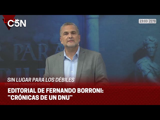 EDITORIAL de FERNANDO BORRONI en SIN LUGAR PARA LOS DÉBILES: ¨CRÓNICAS DE UN DNU¨