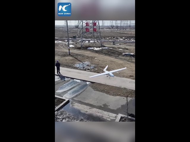 Drone helps with power inspection in China's Xinjiang