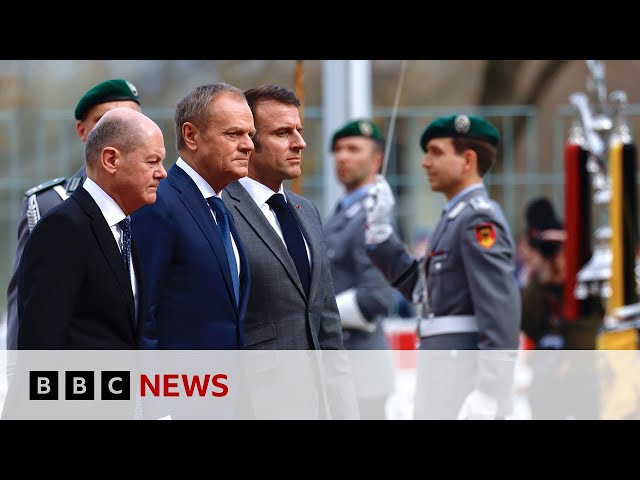 Germany France and Poland meet in Berlin over Ukraine | BBC News