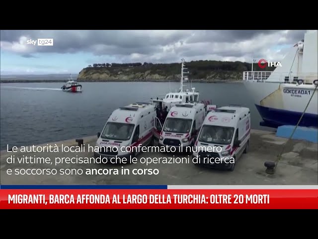 ⁣Migranti, barca affonda al largo della Turchia: più 20 morti