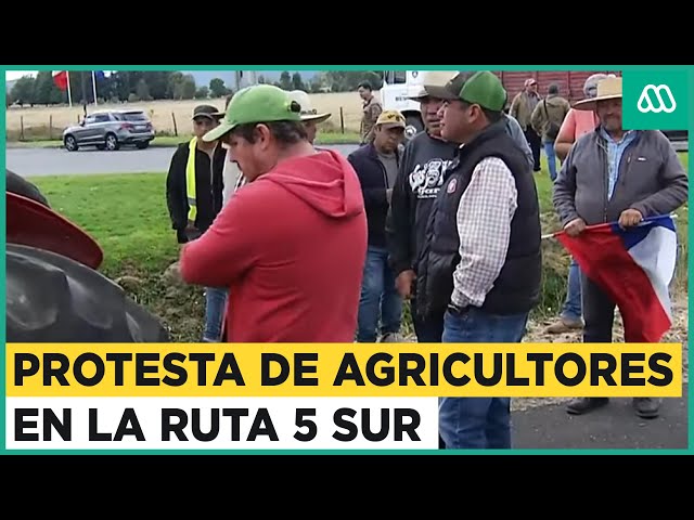 Agricultores protestan en ruta 5 sur: Manifestaciones afectan a la Araucanía