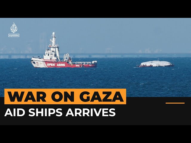 Ship carrying aid arrives off the coast of Gaza  | Al Jazeera Newsfeed