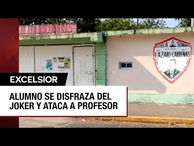 ⁣Alumno disfrazado del Joker ataca a maestro en Boca del Río, Veracruz
