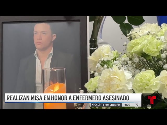 Emotivo servicio religioso en honor a enfermero asesinado