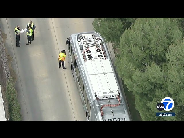 Motorcyclist killed, 12-year-old girl injured in Van Nuys crash involving Metro bus