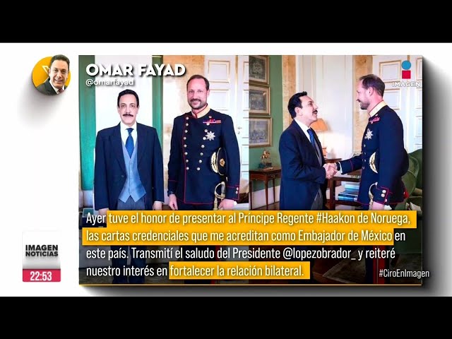 Omar Fayad se presenta ante el Príncipe de Noruega como Embajador de México | Ciro