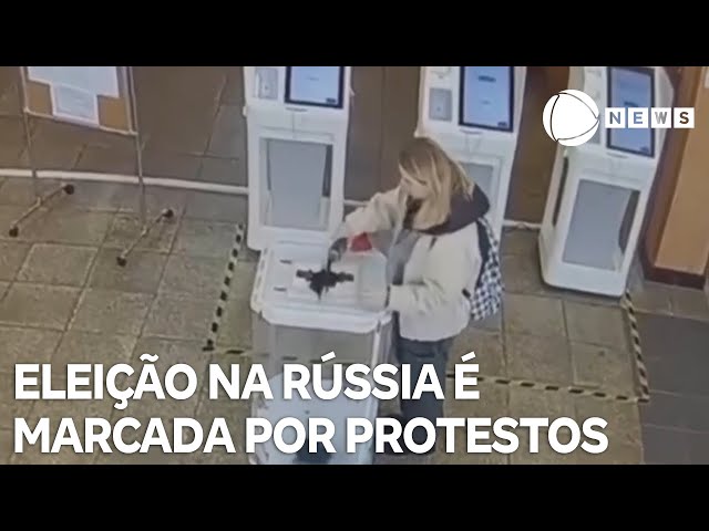 Eleição presidencial na Rússia é marcada por protestos