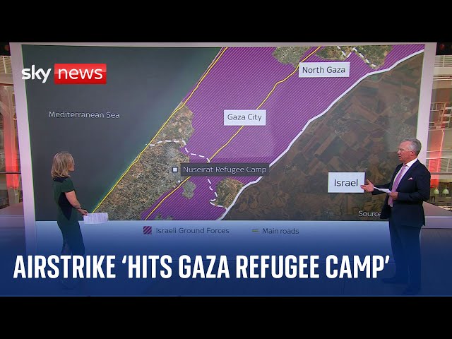 Reports of airstrike hitting Nuseirat refugee camp in central Gaza | Israel-Hamas war