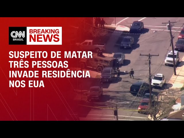 Suspeito de matar três pessoas invade residência nos EUA | AGORA CNN