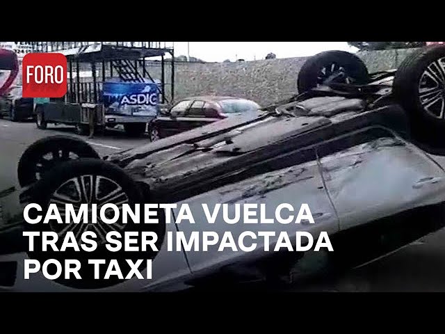 Camioneta vuelca tras ser impactada por un taxi en Veracruz - Sábados de Foro