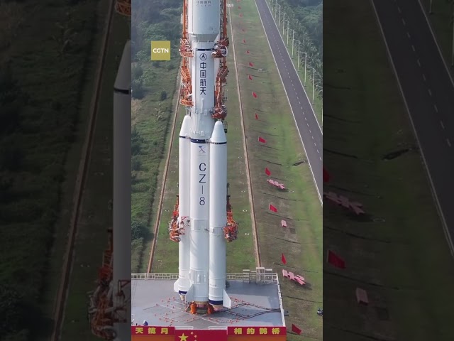 Rocket carrying China's Queqiao-2 satellite transported to launchpad