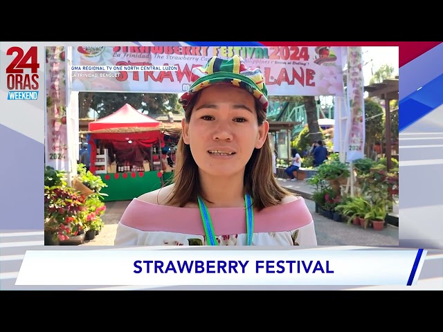 ⁣Mga produktong gawa sa strawberry, ibinida sa float parade ng Strawberry Festival