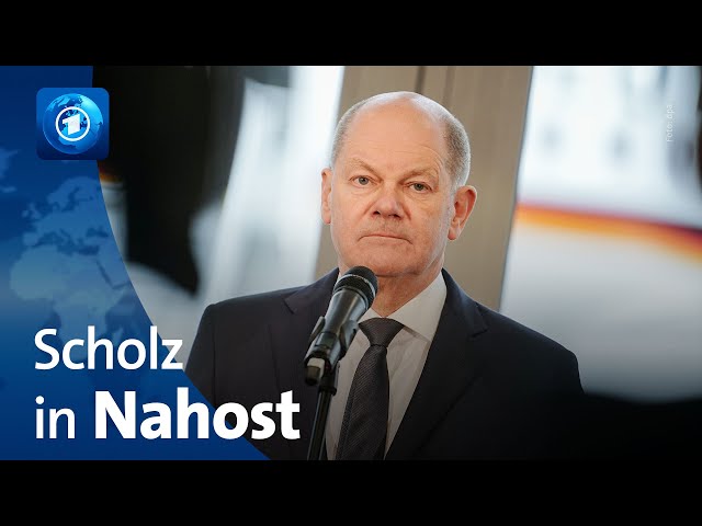 ⁣Nahost-Reise zum Gaza-Krieg: Scholz trifft Jordaniens König