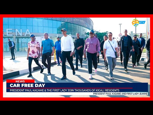 President Kagame and First Lady Participate in Car-Free Day Sports with Kigali Residents