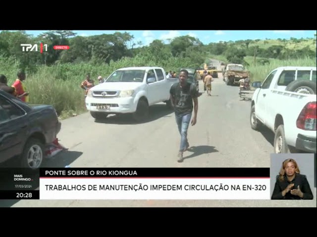 Ponte sobre o rio Kiongua - Trabalhos de manutenção  Lucala - Samba Caju