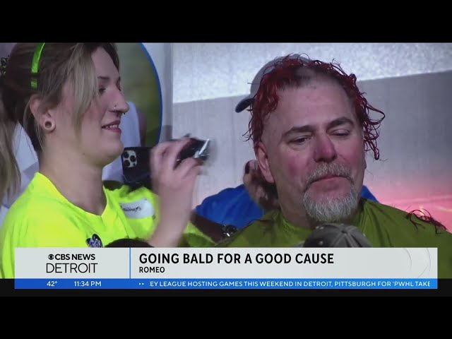 ⁣Metro Detroiters go bald for a good cause in Romeo
