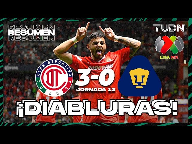 Resumen y goles | Toluca 3-0 Pumas | CL2024 - Liga Mx J12 | TUDN