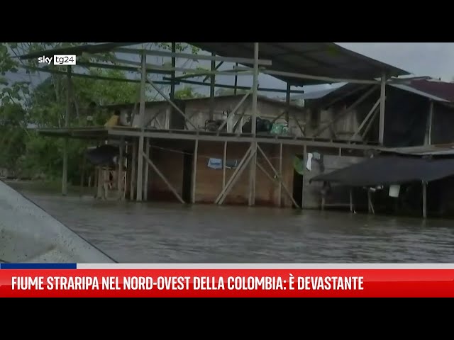 Fiume straripa nel nord-ovest della Colombia: la devastazione