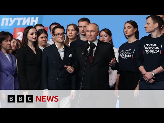 Putin claims landslide victory in Russia as the West condemn 'pseudo-election' | BBC News