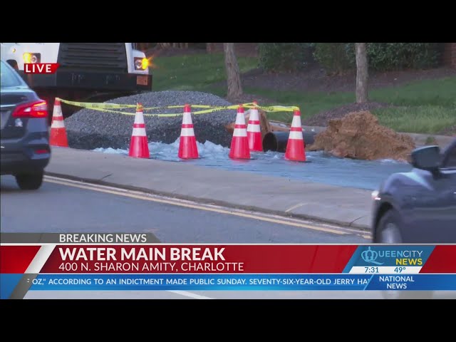 Water main repair underway on N Sharon Amity Road