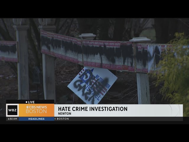 ⁣Israeli hostage posters vandalized at Newton home