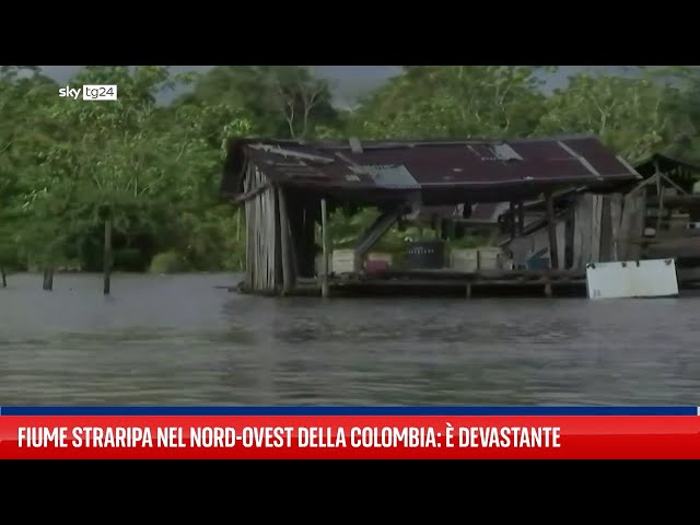 Fiume straripa in nord-ovest della Colombia: la devastazione