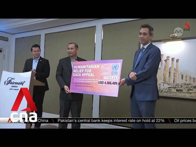 Singapore hands over $6m cheque as part of public donations for Gaza