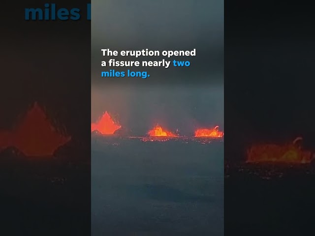 ⁣Watch: Volcanic eruption in Iceland closes roads #Shorts