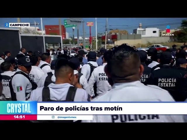 Policías de Campeche se van a paro tras motín | Noticias con Crystal Mendivil