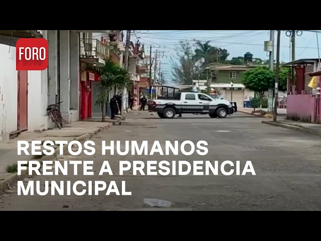 Abandonan restos humanos frente Presidencia Municipal de Cazones, Veracruz - Las Noticias