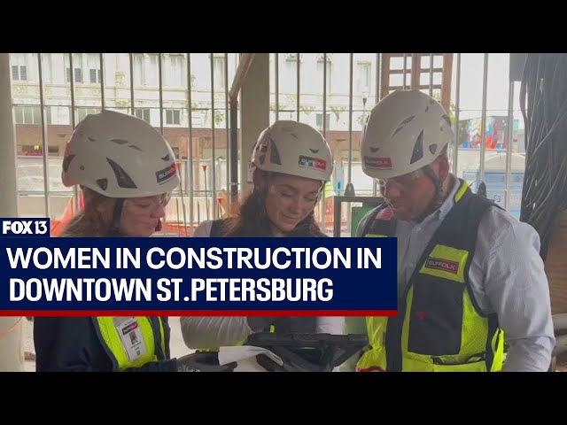 Women in construction in Downtown St. Petersburg