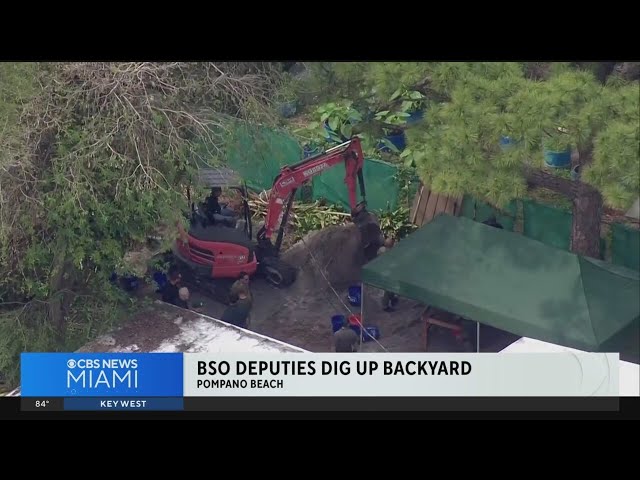 BSO conduct criminal investigation, dig for clues in backyard of Pompano Beach home