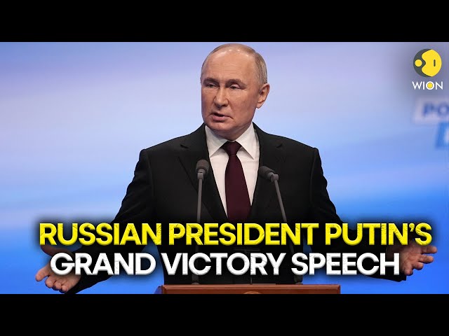 Putin LIVE: Russian President Vladimir Putin gives fiery speech after winning Presidential election