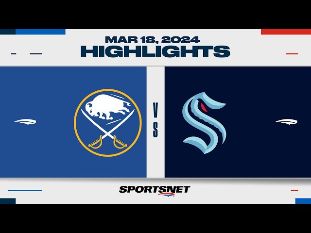 ⁣NHL Highlights | Kraken vs. Sabres, March 18, 2024