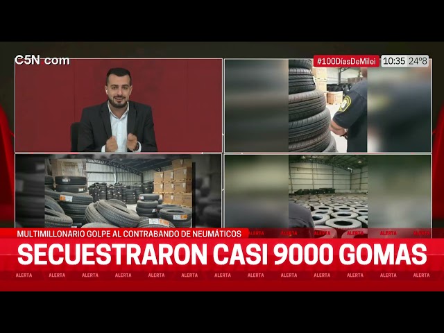 MULTIMILLONARIO GOLPE al CONTRABANDO de NEUMÁTICOS: SECUESTRARON MÁS DE 9000 GOMAS