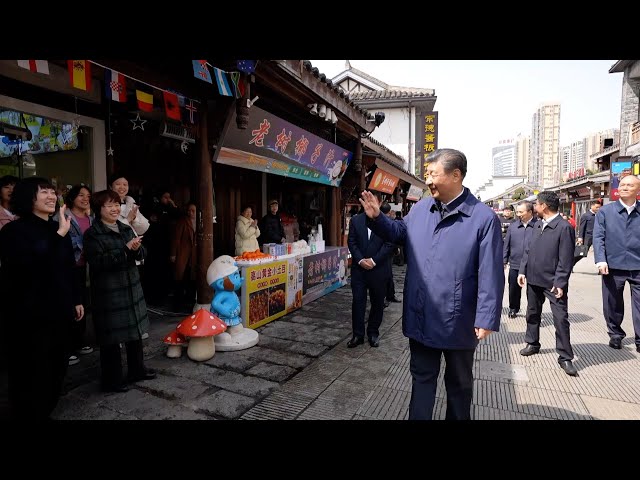 Xi inspects Changde in central China's Hunan Province