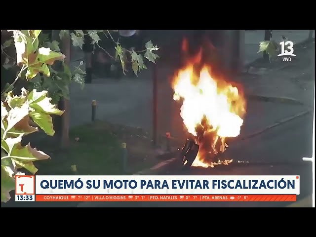 Quemó su moto para evitar fiscalización