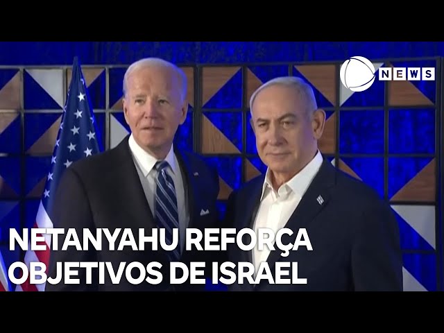 ⁣Netanyahu reforça objetivos de Israel para Biden