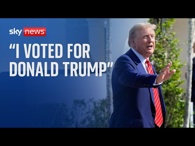 Donald Trump votes in the Florida presidential primary election