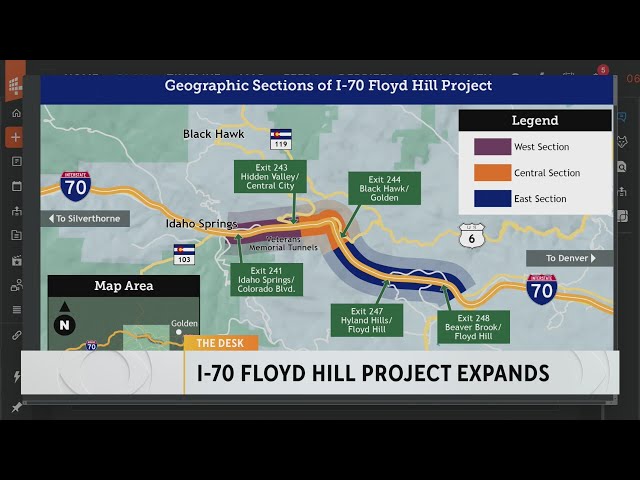 I-70 Floyd Hill Project expands west on Wednesday near Idaho Springs