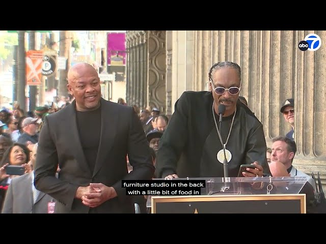 Snoop Dogg pays tribute to Dr. Dre on Hollywood Walk of Fame