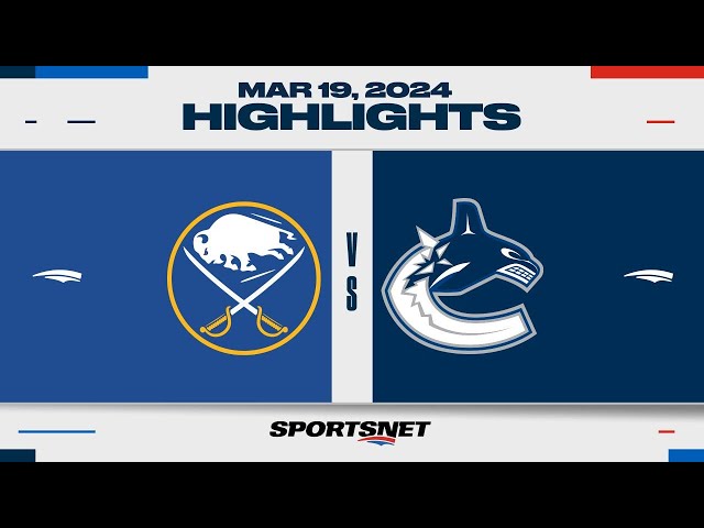 ⁣NHL Highlights | Sabres vs. Canucks - March 19, 2024