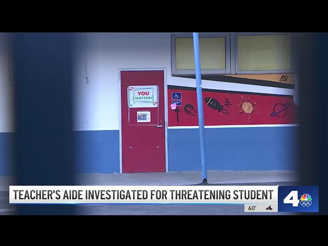 Teacher's aide investigated for threatening student