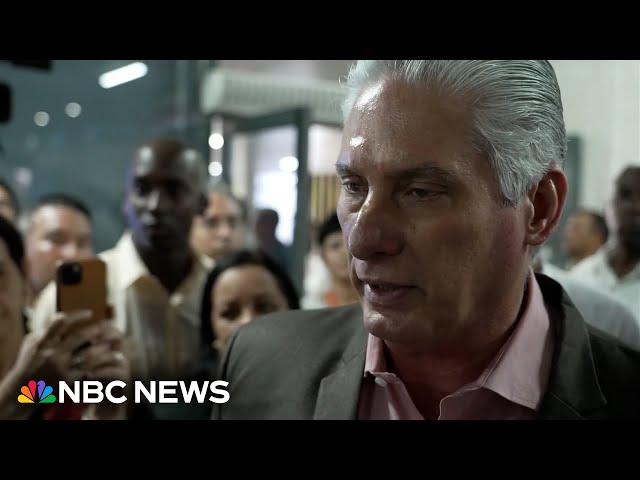 Cuban President Miguel Díaz-Canel addresses shortage protests