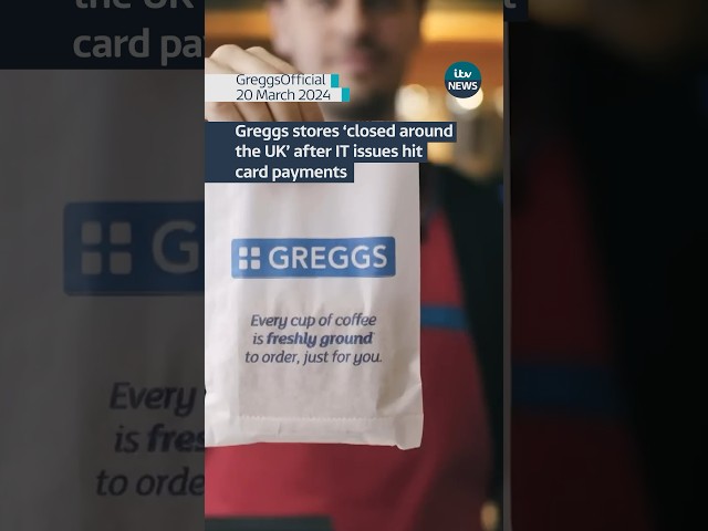 Greggs stores forced to close as chain suffers IT outage #itvnews #consumer #greggs