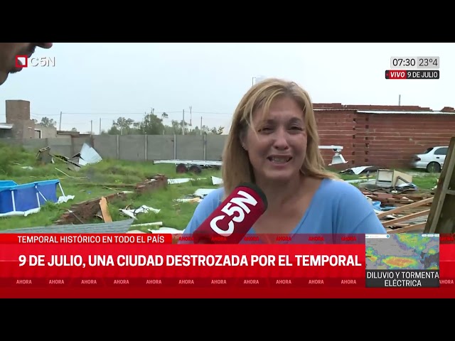 TEMPORAL en 9 de JULIO: INUNDACIONES Y DESTROZOS en la CIUDAD