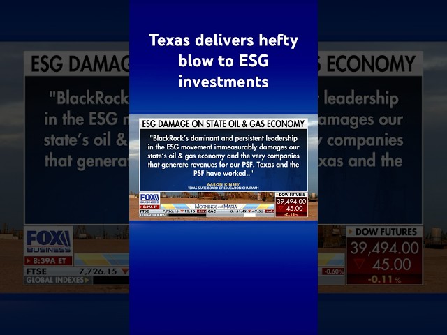 Texas pulls $8.5 billion investment with BlackRock over ESG policies #shorts