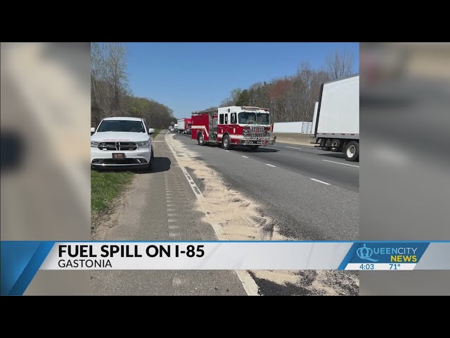 Tractor-trailer spills 100 gallons of fuel onto I-85