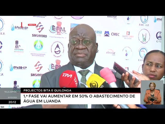 Projectos Bita e Quilonga - 1ª fase vai aumentar em 50% o abastecimento de água em Luanda