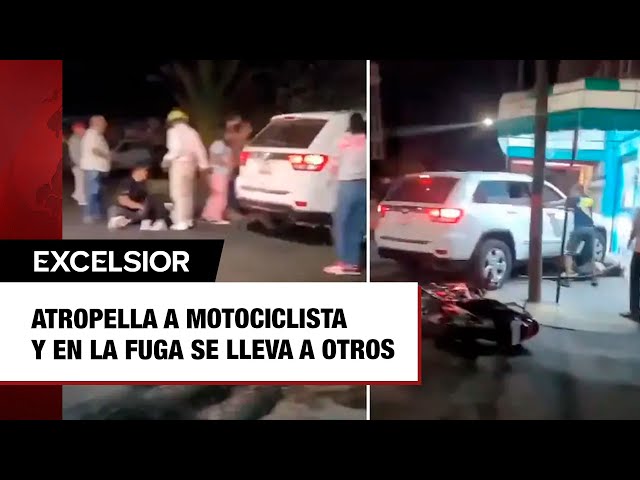 camioneta atropella a motociclista y en la fuga se lleva a otros